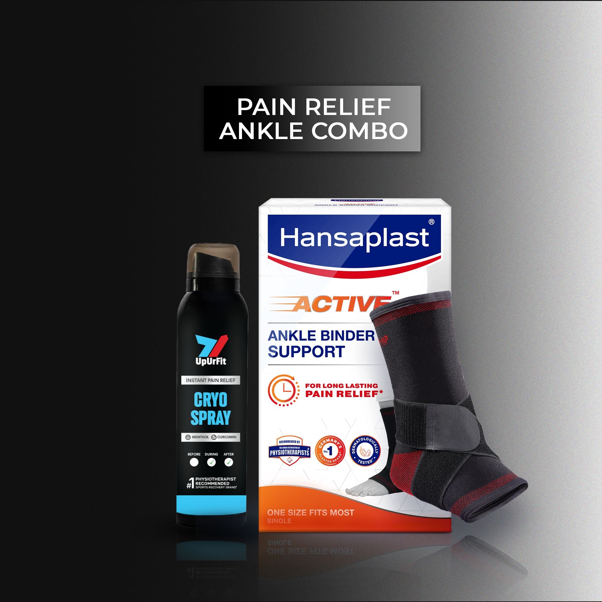 Pain Relief Ankle Combo (Ankle Binder + Cryo Spray)