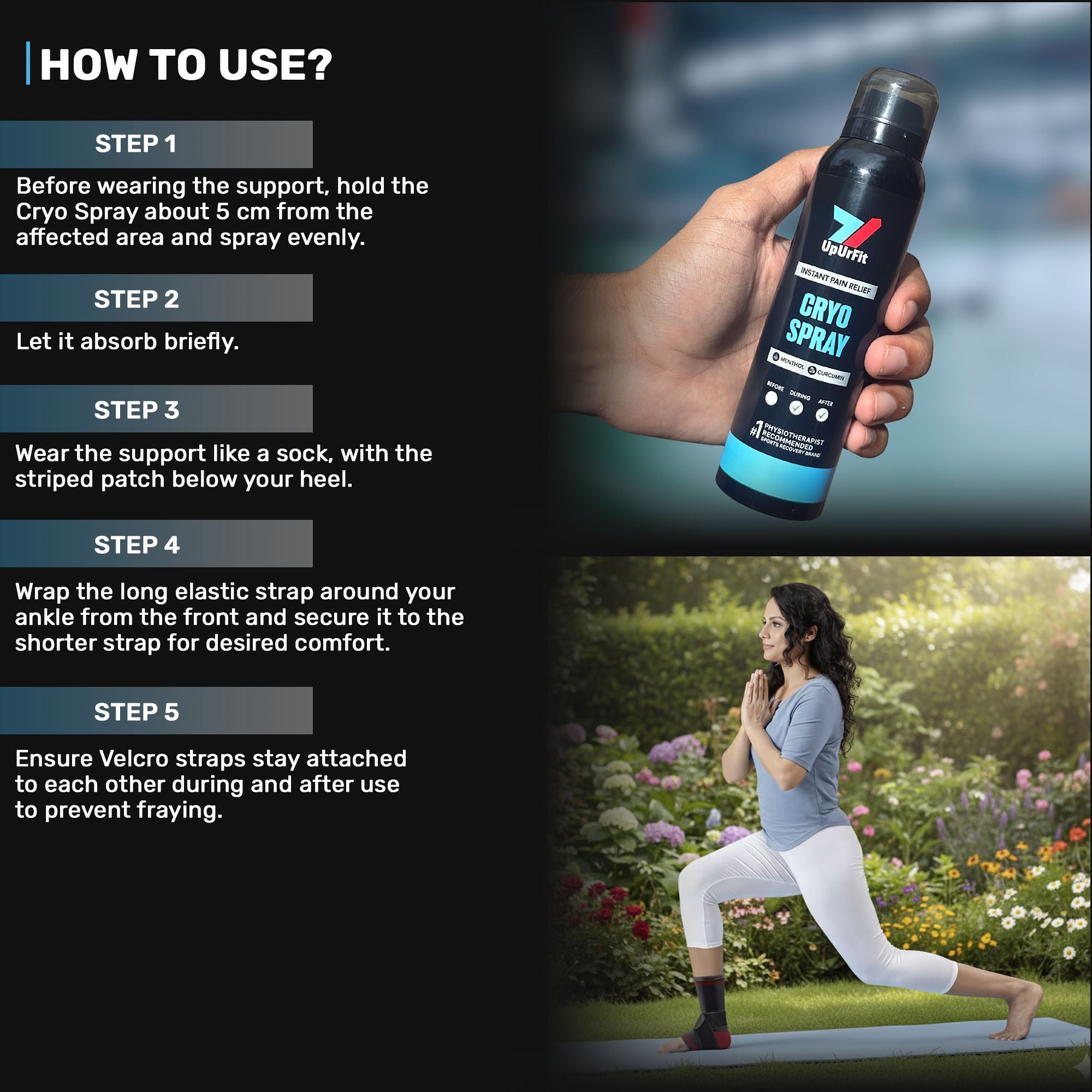 Pain Relief Ankle Combo (Ankle Binder + Cryo Spray)