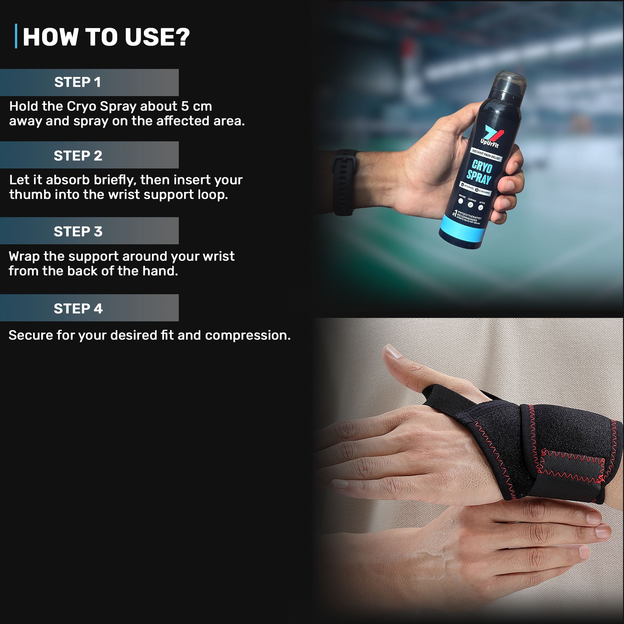 Wrist Recovery Kit (Cryo Spray + Wrist Support)