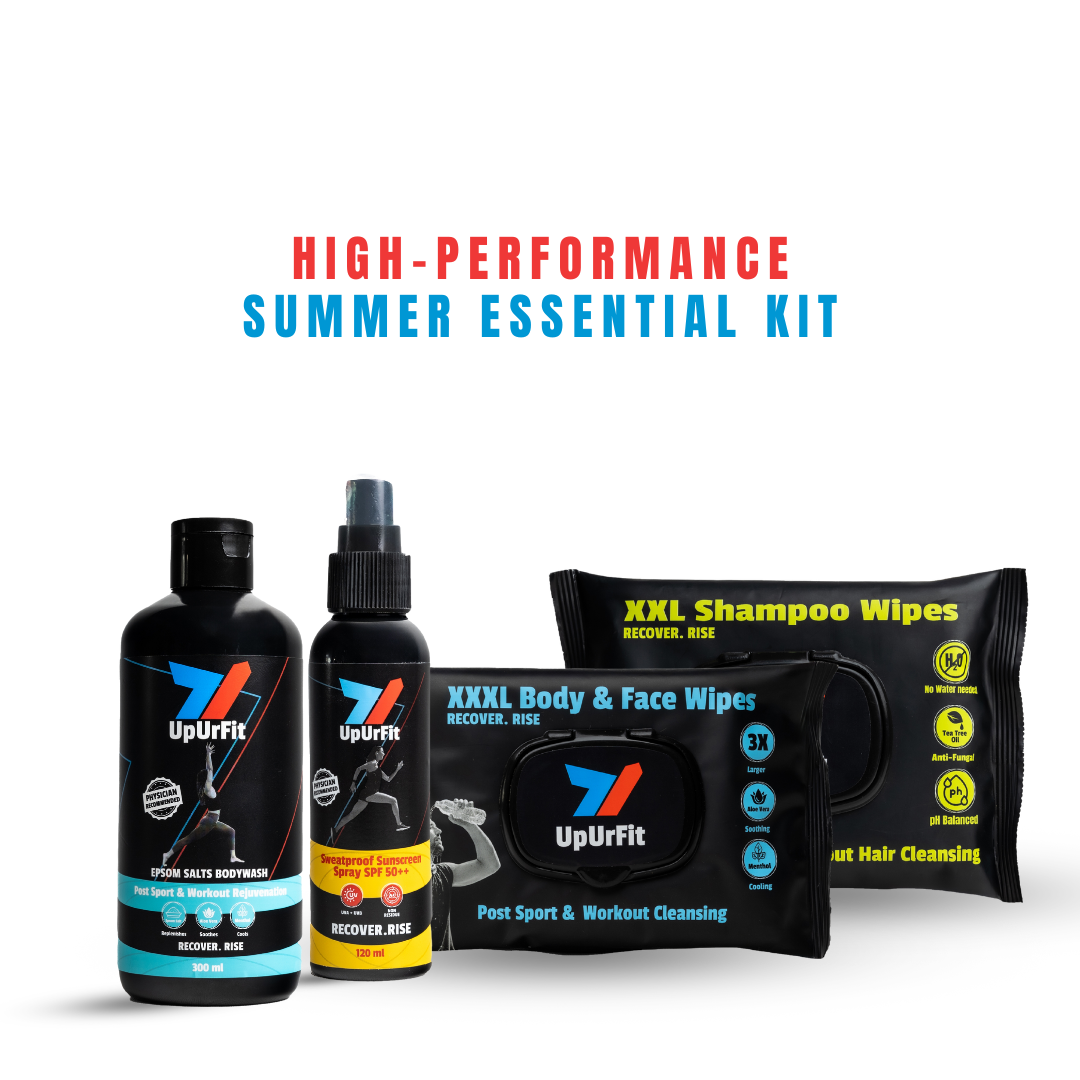 Performance Care Kit (Sunscreen, XXXL Body & Face Wipes, XXL Shampoo Wipes, Epsom Salts Body Wash)