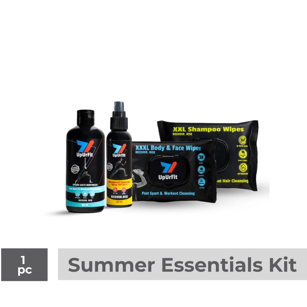 Performance Care Kit Summer Essentials (Sunscreen, XXXL Body & Face Wipes, XXL Shampoo Wipes, Epsom Salts Body Wash)