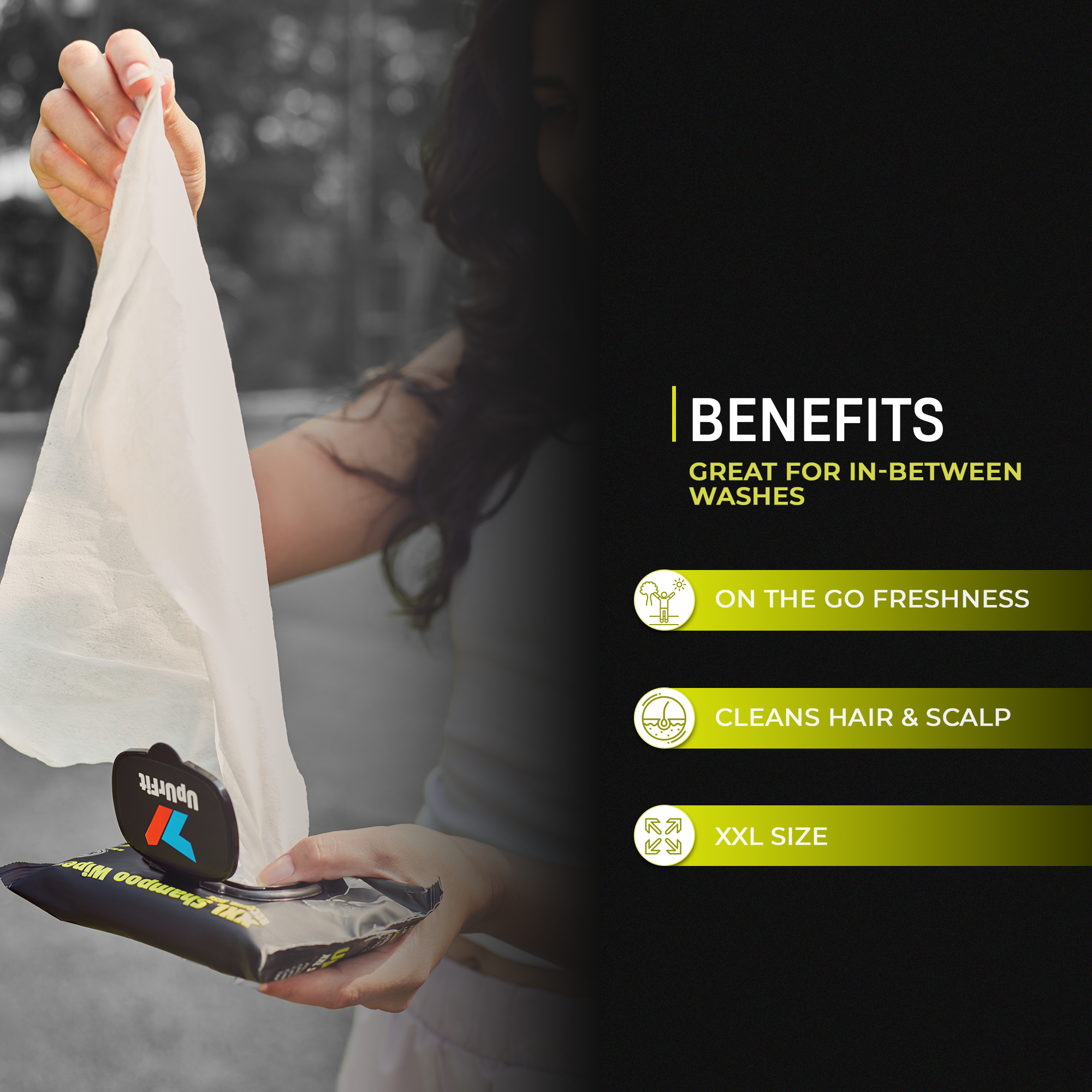 XXL Shampoo Wipes - Waterless Shampoo on-the-go (30 Wipes)